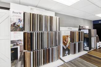 Variety of flooring products in showroom | Christian Brothers Flooring & Interiors.